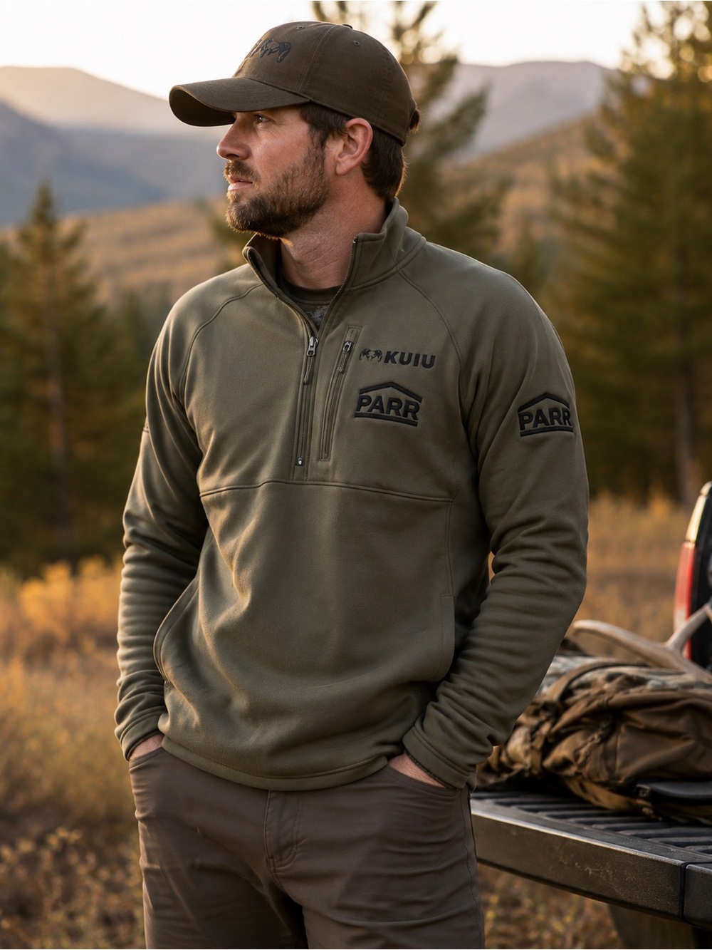 KUIU StrongFleece Men’s Medium 1/4 Zip Pullover DWR Hunting Outdoor PARR